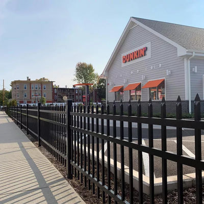 কালো পিকেট সজ্জা ধাতু বাঁধা লোহা বেড়া প্যানেল 1.03m উচ্চতা