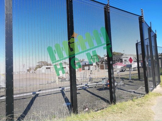 358 এন্টি ক্লাইম্ব সিকিউরিটি বেড়া কালো পাউডার লেপ পরিষ্কার দৃশ্য