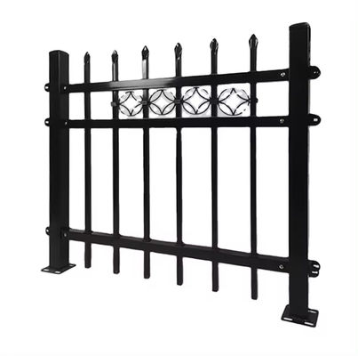 বাগানের জন্য গরম বিক্রয় নতুন ডিজাইনের কালো প্রলিপ্ত গ্যালভানাইজড স্টিল টিউবুলার 8 ফুট ইস্পাত বেড়া