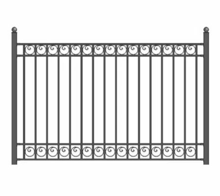 ইস্পাত ধাতু পিকট অলঙ্কারিক বাঁধা লোহা বেড়া প্যানেল পাইকারি