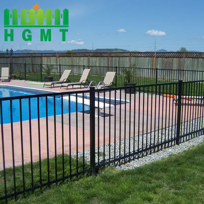 স্কয়ার পোস্ট ইস্পাত নলাকার বেড়া ইয়ার্ড আলংকারিক পুল কালো পিভিসি লেপযুক্ত