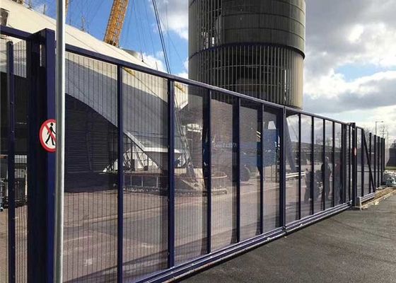 পাউডার লেপ কালো ধাতব নিরাপত্তা বেড়া টাইপ স্লাইডিং গেট 2.0m X 6.0m