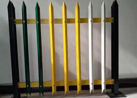 W সেকশন প্যালিসেড ফেন্সিং 1.8m H পোস্ট সিকিউরিটি স্টিলের বেড়া